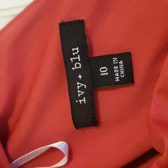 IVY BLU DRESS, size 10, rose, cap sleeve, v-neck, full pleated skirt, excellent. - Picture 5 of 11